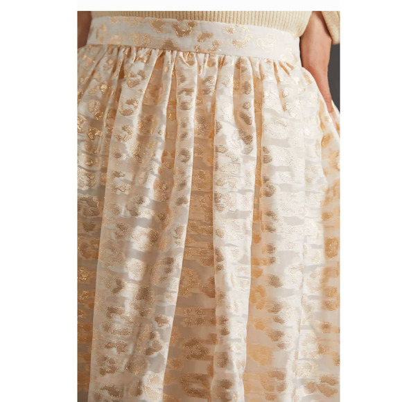 New Anthropologie PANKAJ AND NIDHI Burnout Shimmer Maxi Skirt $180 Sz Large - Picture 3 of 5